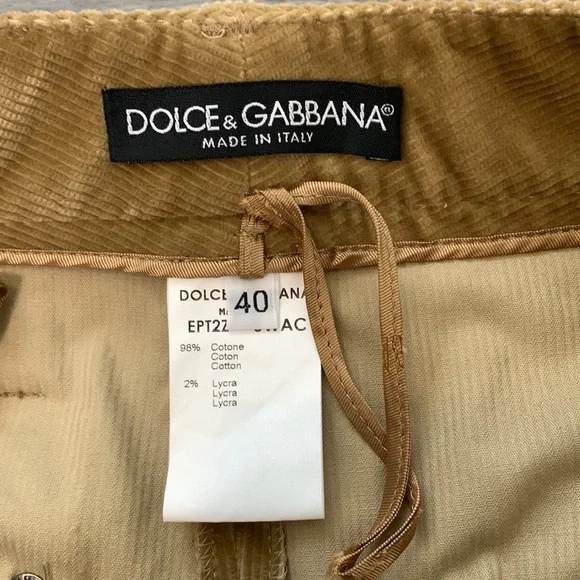 Dolce & Gabbana Butterfly Velvet Corduroy Cowboy Pants